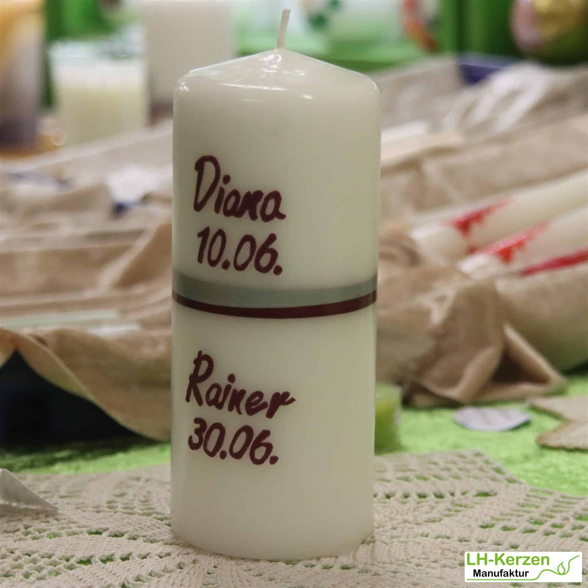 Kerzenbeschriftung Beschriftete Kerze